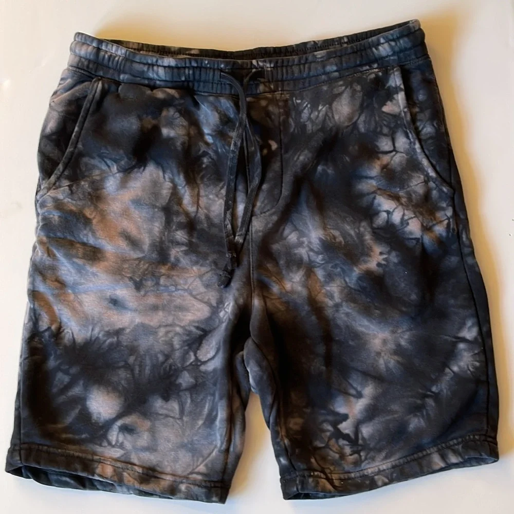 Independent Trading Company, Men's Black Fleece Tie-Dye Athletic Shorts Sz M - Picture 2 of 14